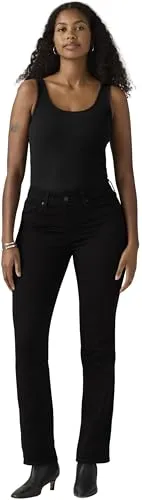 Levi's Damen 314 Shaping Straight Jeans - Black, 26W / 30L - Jeans, die den Bauch formen und Kurven betonen. Innovativer Einsatz für eine schlanke Silhouette und längere Beine.