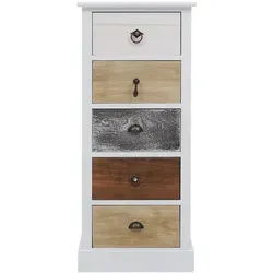 Mobili Rebecca Kommode, Weiß, Holz, Rechteckig, 27x84x37 cm, Wohnzimmer, Kommoden & Sideboards, Kommoden