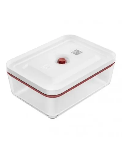 Zwilling Fresh&Save Vakuum Kühlschrankbox Glas Rot - Praktische Vakuum-Kühlschrankbox für längere Frische und weniger Abfall: Mit 2 Litern Volumen, bruchsicherem Glas und stapelbarem Design ideal für jeden Kühlschrank. Die App unterstützt dich beim Vorräte-Tracking.