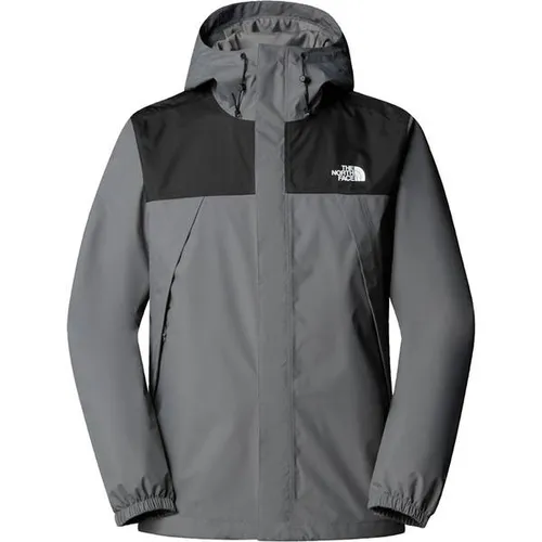 THE NORTH FACE ANTORA Jacke 2025 - Wasserdichte Outdoor-Jacke in smoked pearl/tnf black - L - Jacken, wasserdichte DryVent-Technologie schützt vor Wind und Regen, ideal für Outdoor-Abenteuer mit verstellbarer Kapuze und umweltfreundlichem, recyceltem Material.