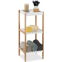 Badregal 3 Ablagen - Freistehendes Regal für jedes Bad - Modernes Standregal mit 3 Ebenen, perfekt zur platzsparenden Aufbewahrung in Bad und anderen Räumen. Leicht mit nur 2,9 kg und aus robustem MDF gefertigt.
