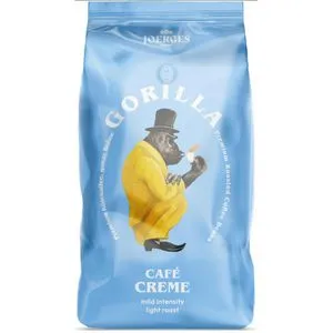 GORILLA Café Creme Kaffeebohnen 1,0 kg - Mild und Aromatisch - Kaffee mit feinen Arabicabohnen, ideal für Vollautomaten. Genießen Sie ein harmonisches, vollmundiges Aroma und eine cremige Crema bei jeder Tasse.