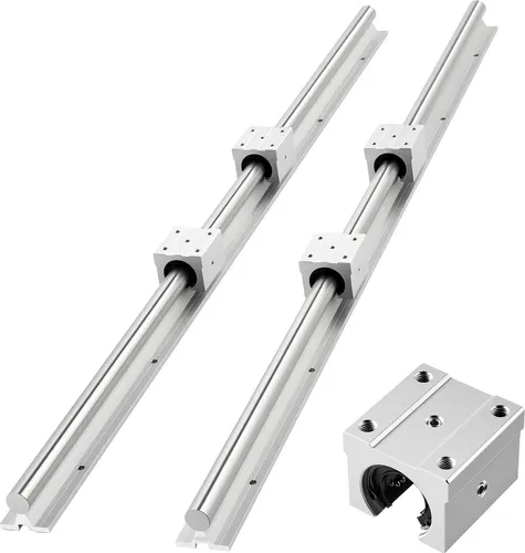 VEVOR SBR25 Linearführungen 1200 mm - 2er-Pack mit Gleitblöcken - Hochpräzises SBR25 Linearführungs-Set mit 2x 1200 mm Schienen und 4 Gleitblöcken. Ideal für präzise Bewegungen bei Schneid-, Schleif- und Fräsmaschinen. Rost- und korrosionsgeschützt für langlebige Nutzung.