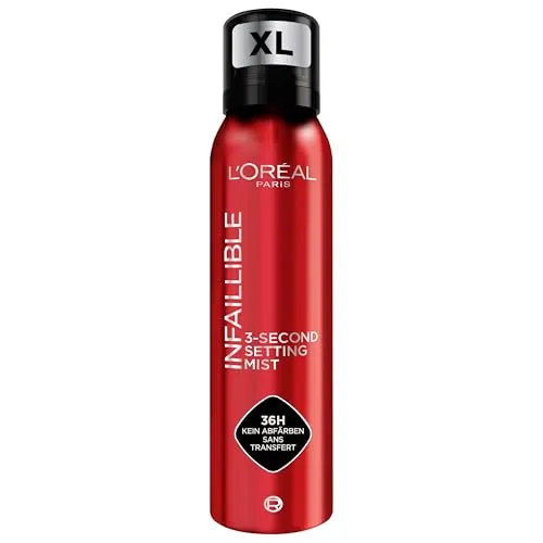 L'Oréal Paris Infaillible 3-second Setting Mist XL, Zum Fixieren von Make up, Transferfest in 3 Sekunden, Fixier-Spray für bis zu 36 Stunden Halt, 150 ml