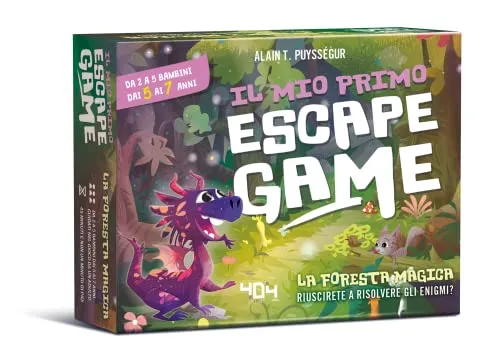 Asmodee Escape Box: Mein erstes Escape Spiel, Der Zauberwald, Schatzsuche für Kinder, 2-5 Spieler, 5-7 Jahre, italienische Ausgabe