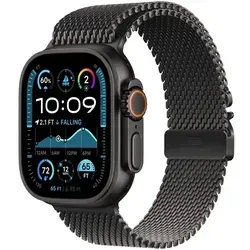 Apple Watch Ultra 2 GPS + Cellular 49mm - Black Titanium mit Milanese Loop, CO-neutral und ideal für Outdoor-Aktivitäten