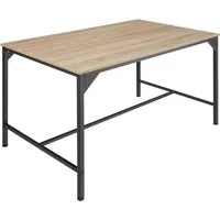 TecTake Esstisch Belfast 120x75cm - Industrial Holz hell, Eiche Sonoma - Moderner Esstisch im Industrial Style, aus stabiler MDF-Platte mit eleganter Maserung und robustem Stahlgestell. Ideal für jedes Wohnraumkonzept, leicht zu reinigen und schnell aufzubauen.