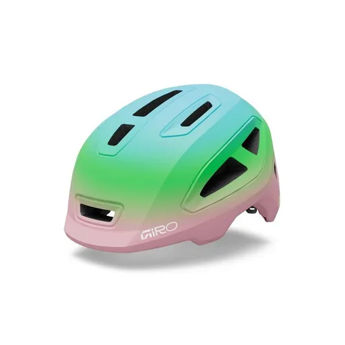 Giro Kinderhelm Scamp II Rosa/Azurblau Verlauf Einheitsgröße (45-49cm) - Stylischer und sicherer Fahrradhelm für Kinder, ideal für Freizeitfahrten. Mit verstellbarem Riemen für perfekten Sitz und Komfort.