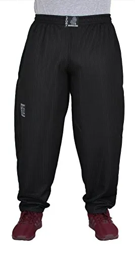 ESRA Herren Bodybuilding Hose - Sportliche Fitnesshose mit Streifen - Elastische Herren Bodybuilding Hose mit 2 praktischen Taschen und Tunnelzug für optimalen Tragekomfort. Ideal für Fitness und Freizeit, erhältlich in vielen Größen von S bis 5XL.