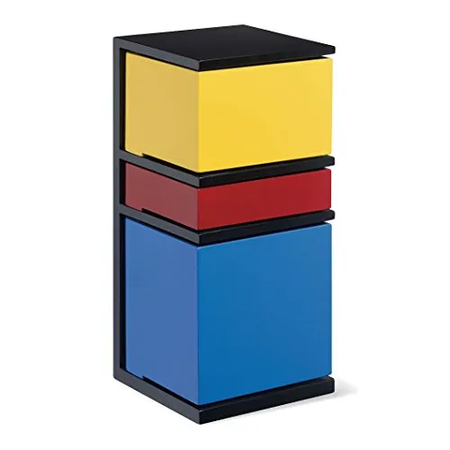MoMA Aufbewahrungstower De Stijl - Stylischer Aufbewahrungstower für den Schreibtisch, inspiriert von De Stijl, ideal zur Organisation und Verschönerung Ihres Arbeitsplatzes.