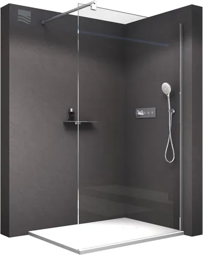 Bernstein Walk-in-Dusche EX101, 10mm ESG-Sicherheitsglas - Walk-In Dusche mit 10mm ESG-Sicherheitsglas und Nano-Beschichtung für leichtes Reinigen. Wählen Sie die Breite und genießen Sie modernes Design in Ihrem Bad.