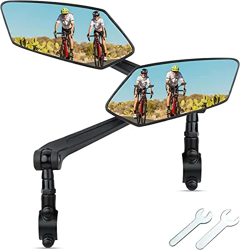 SachsenRAD 2 Stück Fahrradspiegel Rückspiegel, HD 360° Verstellbar Fahrrad Spiegel Rückspiegel, Fahrrad rückspiegel klappbar für Fahrrad Mountainbike Rennrad E-Bike
