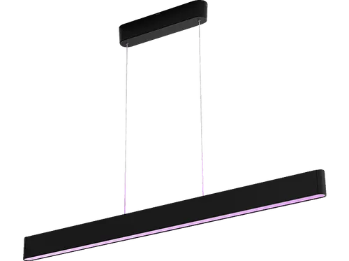 Philips Hue White Color Ambiance Ensis Deckenleuchte - Pendelleuchte in Schwarz, Smart LED mit RGBW Farbwechsel und Höhenverstellung, ideal für individuelles Lichtdesign