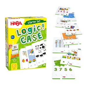 HABA Logic! CASE Starter Set – Logikspiel für Kinder ab 5 Jahren - Gesellschaftsspiel mit 77 unterhaltsamen Bilderrätseln, perfekt für unterwegs – fördert logisches Denken und Konzentration.