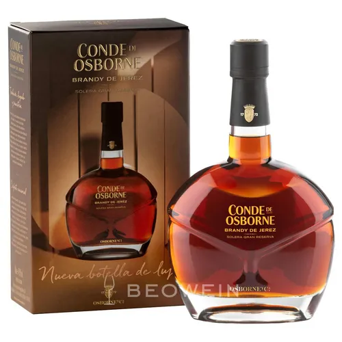 Conde de Osborne Brandy de Jerez – Solera Gran Reserva - Brandy de Jerez mit 40,5% vol., 10 Jahre gereift in Eichenfässern. Ideal für puren Genuss als Digestif – ein Stück spanischer Tradition in edler Geschenkpackung.