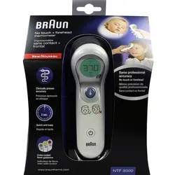 Braun Ntf3000 No-Touch U. Stirnthermometer - Fieberthermometer mit berührungsloser Messung, ideal für hygienische und schnelle Temperaturkontrollen bei Kleinkindern und Erwachsenen.
