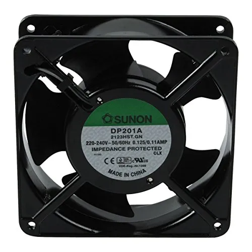SUNON DP201A Axiallüfter (230 V/AC, 120 mm x 120 mm x 38 mm) schwarz