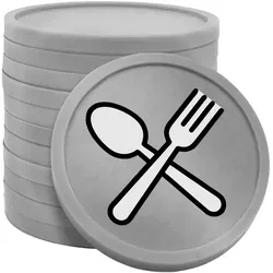 CombiCraft Wertmarken Chips Silber Löffel & Gabel - 100 Stück - Party-Deko: Robuste und langlebige Wertmarken Chips mit 29 mm Durchmesser, ideal für Veranstaltungen und als Zahlungsmittel.
