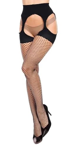 GLAMORY Mesh Ouvert Netzstrumpfhose-schwarz-3XL-56-58