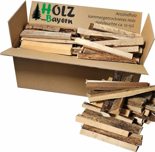Anzündholz 30kg - Trockenes Anfeuerholz für Kamin und Grill - 30kg Anzündholz mit einer Länge von ca. 20cm, ideal zum schnellen Entfachen von Feuer. Kammergetrocknet und frei von Insekten, perfekt für gemütliche Abende im Freien oder am Kamin.