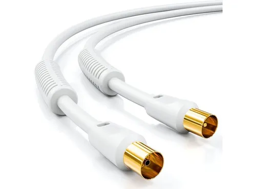 deleyCON deleyCON 2m TV Antennenkabel Koaxial Kabel HDTV DVB-T DVB-T2 Radio TV-Kabel