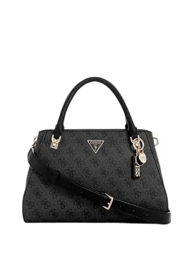 GUESS Damen Handtasche Noelle - Stilvolle Logo-Tasche in Grau - Damen-Henkeltaschen mit charmantem Format, vielseitig kombinierbar und perfektioniert jedes Outfit. Maße: 26 x 19 x 6 cm.