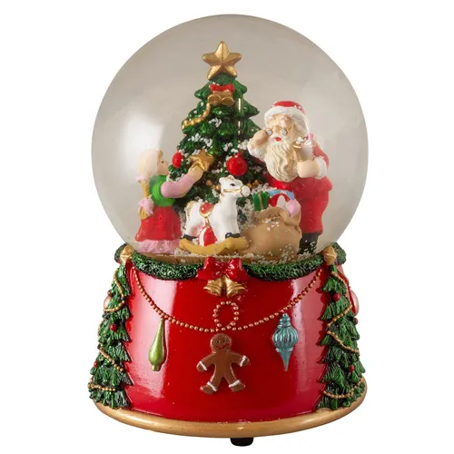 Christmas Paradise Weihnachts-Deko Schneekugel mit Mechanischer Spieluhr (Santa und Baum)