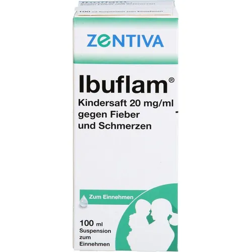 Ibuflam Kindersaft 20 mg/ml - Fruchtiger Geschmack, hohe Akzeptanz bei Kindern. Einfach dosierbar mit beiliegender Messspritze. Ideal für die Unterstützung der Pflege bei Fieber und Schmerzen.