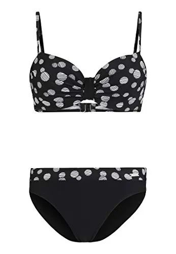 Lascana Damen Damen Bügel Bikini Set im Punkte- Design mit miederverstärktem Top und komfortabler Hose