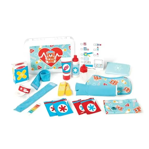 Melissa & Doug Gute Besserung Erste-Hilfe-Spielset | Lernspielzeug | Rollenspielzeug | Montessori | 3+ | Geschenk für Jungs oder Mädchen