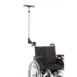 MPB Pieper Infusionshalter WV 22 - Mobiler Infusionshalter für Rollstühle, höhen- und winkelverstellbar, ideal für die flexible Nutzung unterwegs. Trägt bis zu 2 x 1.000 ml Flaschen und ist einfach zu montieren.