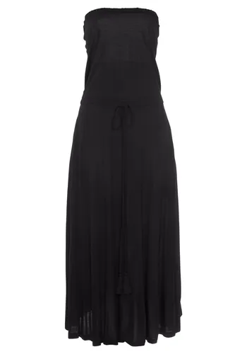 Bandeaukleid, in Midilänge, schulterfreies Sommerkleid, Strandkleid, Basic, Gr. 36 - N-Gr, schwarz N-Gr