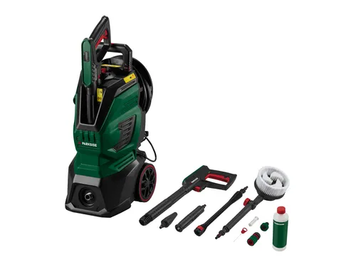 PARKSIDE® Hochdruckreiniger PHD 170 D2 - Hochdruckreiniger mit 10 m Anti-Twist-Schlauch, ideal für effiziente Reinigung von Fahrzeugen und Terrassen. Spart bis zu 86 % Wasser und bietet hohe Mobilität dank leichtem Design.