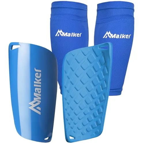 Malker Schienbeinschoner Fußball Set für Erwachsene und Jugend Kinder mit Socken Shin Guard und Leggings Kunststoff Tasche Fußball Ausrüstung Vermeidung von Verletzungen