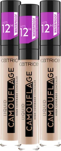 Catrice Concealer Liquid Camouflage High Coverage, 3er Pack, mit optimaler Deckkraft, Porcellain