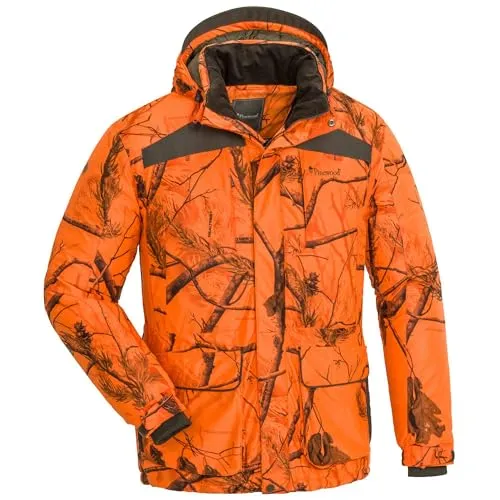 Pinewood Herren Abisko Camou 2.0 Jagd Jacke - Hunting Jagdjacke Orange mit innovativer Ultra-Body-Heat Technologie für extra Wärme - wind- und wasserdicht - verstellbare Passform
