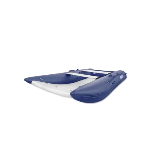 NOARD Schlauchboot | 360cm Länge | Blau/Grau | Aufblasbarer Boden für optimale Stabilität | Leicht & Einfach zu transportieren | Ideal für 5 Personen | Komplettset inkl. Zubehör