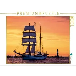CALVENDO Puzzle CALVENDO Puzzle Windjammer auf der Ostsee im Abendlicht 1000 Teile Lege-Größe 64 x 48 cm Foto-Puzzle Bild von Rico Ködder, 1000 Puzzleteile