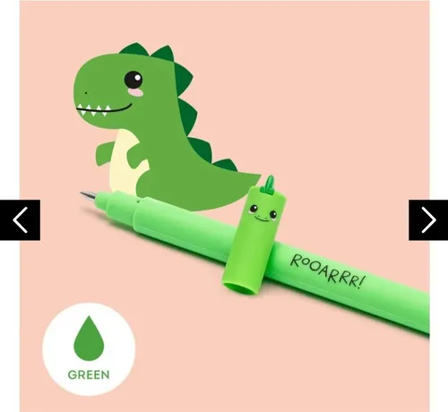 LEGAMI - löschbarer Gelschreiber Dino, grüne Tinte