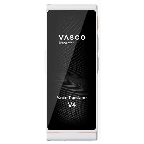 Vasco Translator V4 Sprachübersetzer | Übersetzungsgerät | Übersetzt lebenslang gratis | 108 Sprachen | Spracheingabe und Sprachausgabe | Foto Übersetzer | Farbe: Pearl White