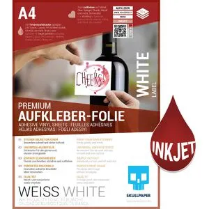 Skullpaper Kopierfolien Aufkleberfolie, A4, weiß, für Inkjetdrucker, 10 Blatt