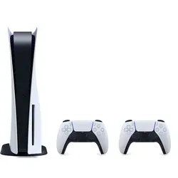 Sony PlayStation 5 Bundle mit 2 DualSense Controllern - Spielkonsolen mit 825 GB SSD, genießen Sie blitzschnelles Laden und beeindruckende 3D-Audioerlebnisse. Perfekt für lokale Multiplayer-Spiele mit Freunden!