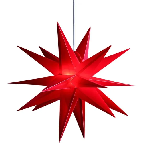 STERNTALER Stern 18 Zacken rot 65 cm - Außendekoration, wetterfest mit IP44 für Innen- und Außenbereich, ideal für festliche Beleuchtung und stimmungsvolle Akzente.