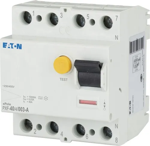 Eaton FI-Schutzschalter 4polig 40 A (236776) - zuverlässiger Schutz gegen Fehlerströme, ideal für sichere Elektroinstallationen