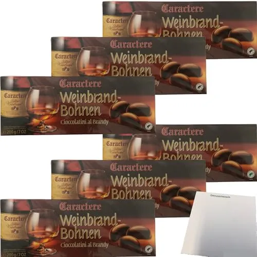 Caractere Weinbrandbohnen Zartbitterschokolade gefüllt mit Weinbrandt 6x200g usy