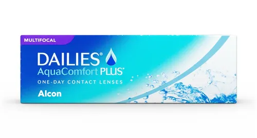 Alcon Dailies AquaComfort Plus Multifocal Tageslinsen - Kontaktlinsen für scharfes Sehen in jeder Entfernung, unkompliziert als Tageslinsen für maximalen Tragekomfort.