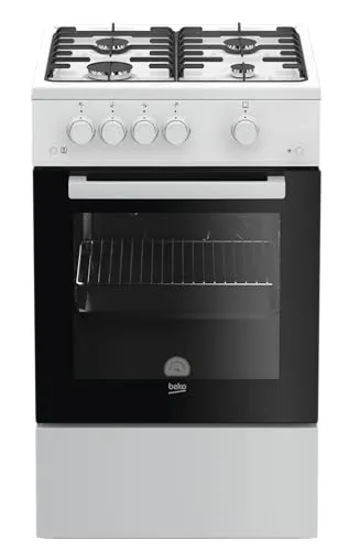 BEKO Gas-Standherd FSG52010FW - Gasherd mit 4 Kochzonen und 62 l Backofenvolumen, ideal für kreative Kochabenteuer in der modernen Küche.