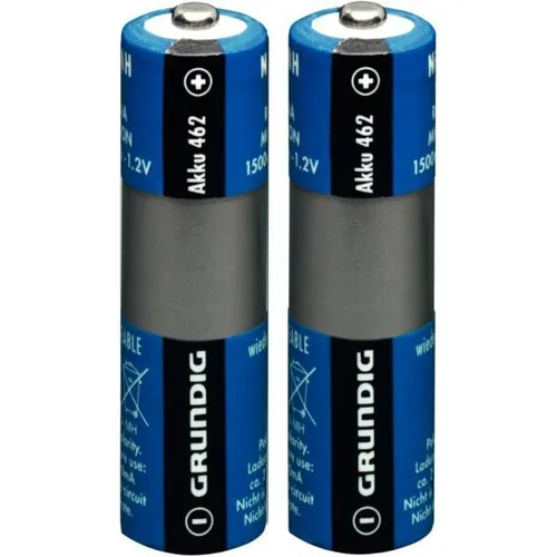 Grundig Akku 462, 1500 mAh, AA, NiMH, 2 Stück - Zubehör für Elektrowerkzeug: Hochleistungs NiMH-Akkus mit 1500 mAh für zuverlässige Energieversorgung in Diktiergeräten. Ideal für lange Nutzung und schnelle Ladezeiten.