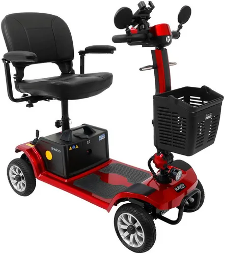 Rolektro E-Quad 6 V.2 Pro - Rot, 300 Watt Seniorenmobil - Quads - Kompaktes und sicheres Elektromobil für Senioren, ideal für enge Räume und mit 360° drehbarem Sitz für einfachen Einstieg.