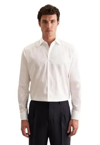 seidensticker Businesshemd NEW KENT OT 44 - Elegantes Businesshemd für Herren, 100% Baumwolle, Größe 44, in klassischem Weiß – perfekt für jeden Anlass.